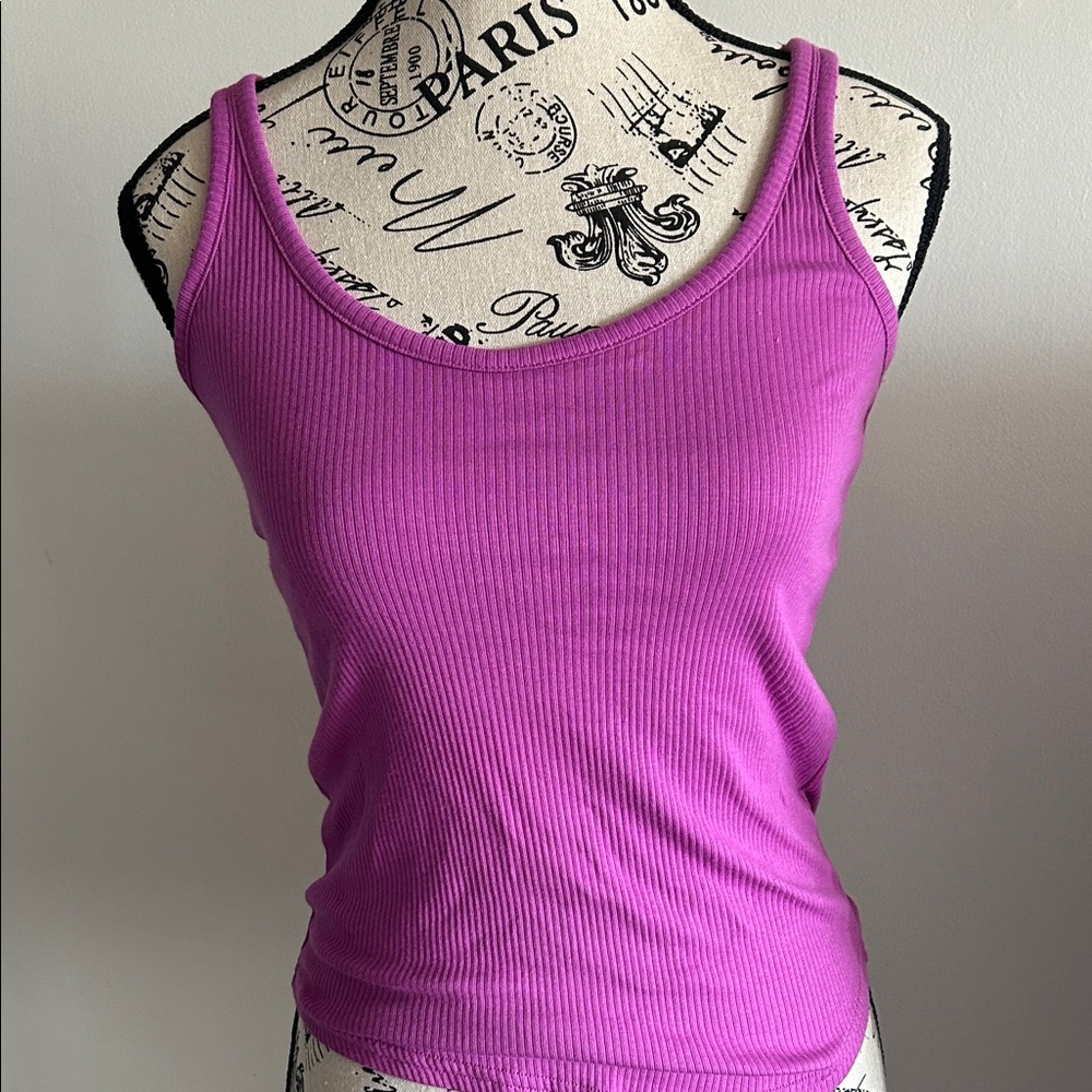 J. Crew Vibrant Purple Ribbed Tank Top
